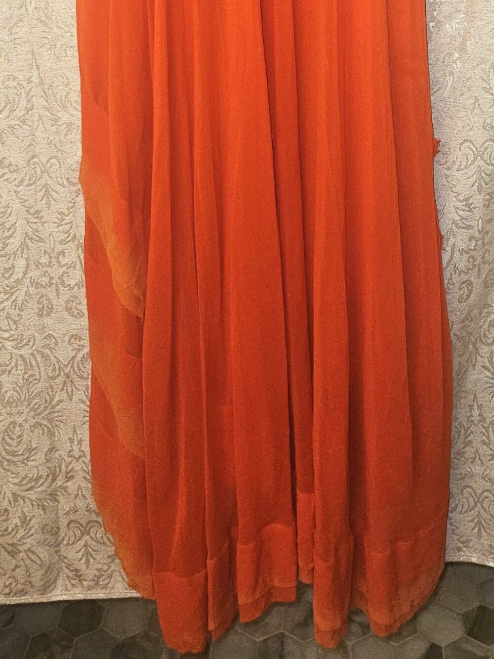Free People Limited Edition 45 of 50 designer Ryanne ombre paprika chiffon gown - Picture 9 of 11